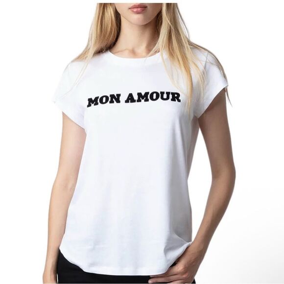 ZADIG & VOLTAIRE
NWT WOOP MON AMOUR T-SHIRT IN BLANC - Picture 1 of 3